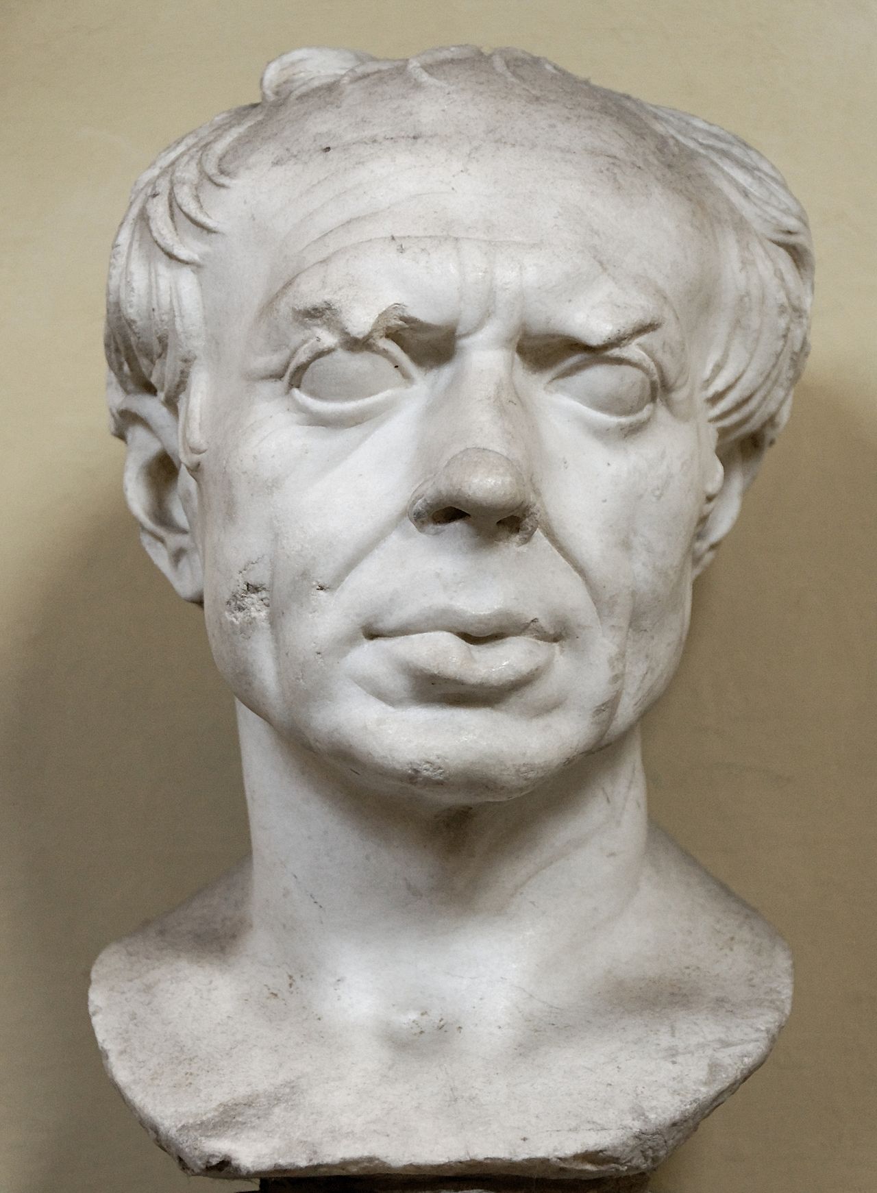 An ancient marble statue from the time of Julius Caesar.